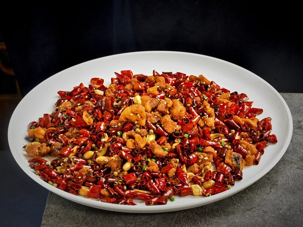 Chongqing spicy chicken buried in dried red chilies
