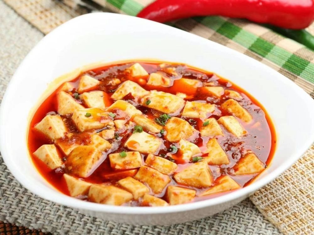 Mapo tofu at Zhang's Bistro, simmered in chili bean sauce